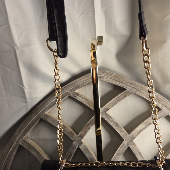 Badgley Mischka Quilted Stud Crossbody – Black & Gold Glam, Small but Bossy - Picture 5 of 13